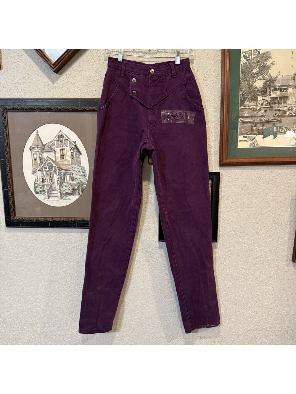 Vintage 80s RARE Blaze Jeans Womens High Rise Western Bareback Cowgirl Sz 26x25